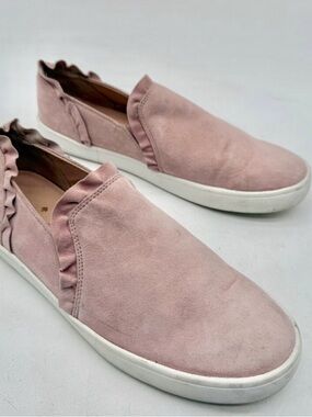 kate spade Ruffle-Trim Slip-On Sneakers in Dusty Pink
